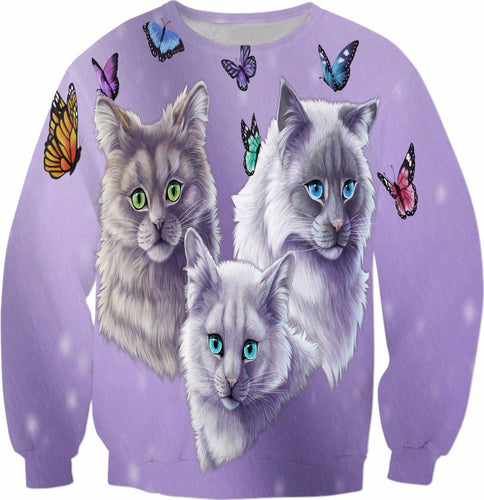 Cats And Butterflies Sweatshirt ( XS-5XL )