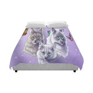 Cats and Butterflies Duvet Cover