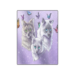 Cats and Butterflies Fleece Blankets