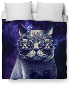 Hipster Cat Duvet Cover
