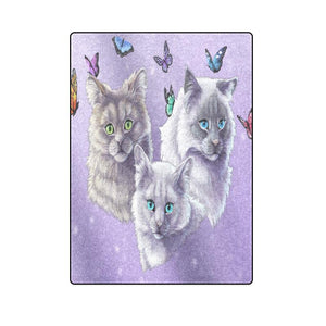 Cats and Butterflies Fleece Blankets