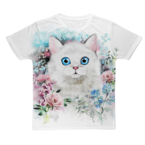 Flower cat Classic Sublimation Adult T-Shirt