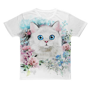 Flower cat Classic Sublimation Adult T-Shirt