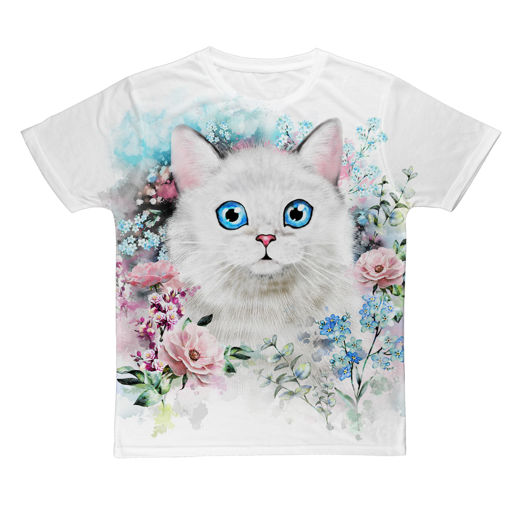 Flower cat Classic Sublimation Adult T-Shirt